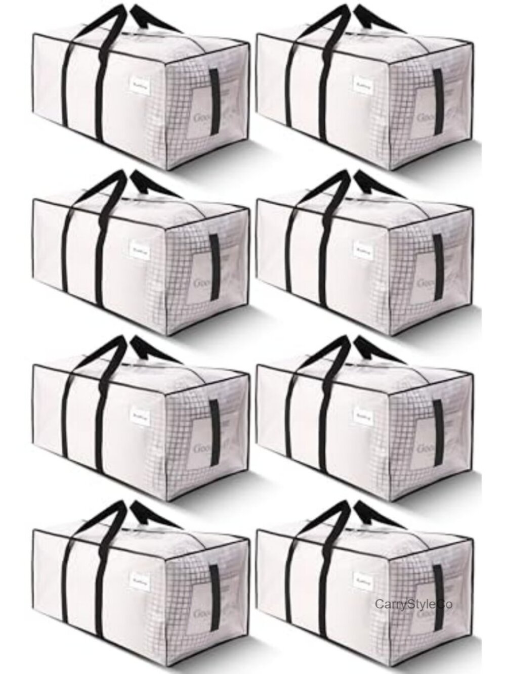 Heavy Duty Moving Bags 8 Pack 24 Gal Water Resistant Storage Totes